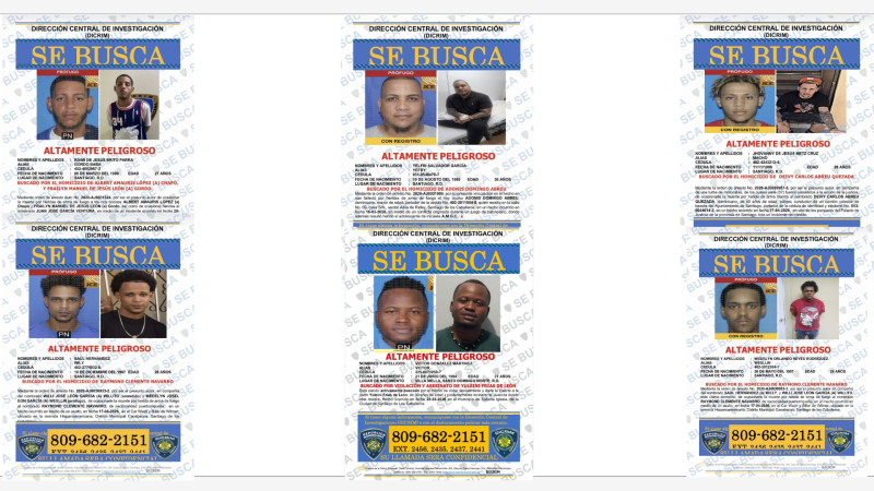 Policía en Santiago intensifica búsqueda de seis prófugos vinculados a homicidios recientes