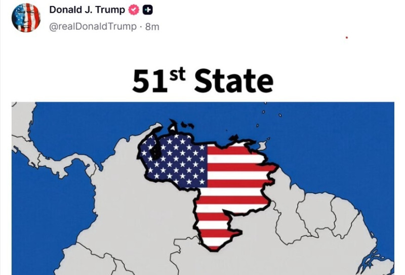 Trump genera polémica al mostrar a Venezuela como “el 51º estado” de EE.UU