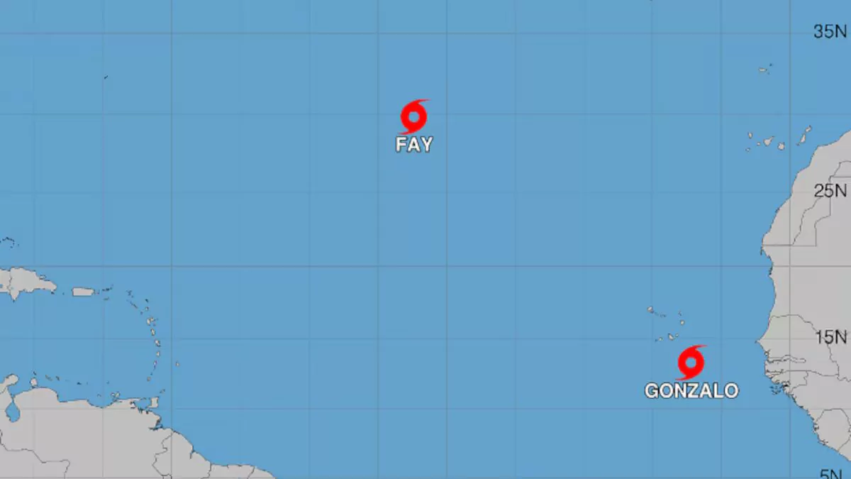 Gonzalo se forma cerca de Cabo Verde mientras Fay gana fuerza en el Atlántico