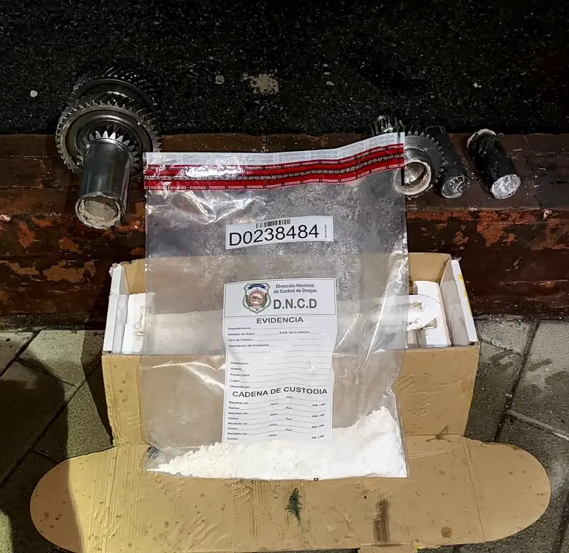 DNCD ocupa presunta cocaína oculta en una pieza automotriz que sería enviada a Canadá