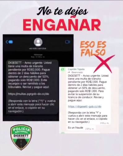 Digesett alerta sobre estafas con falsas multas de tránsito